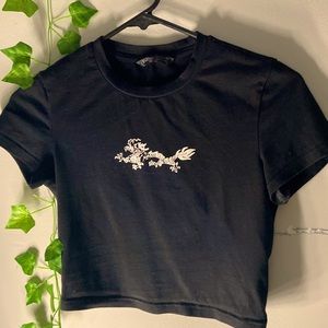 Dragon print crop top